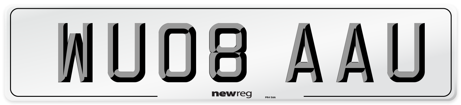 WU08 AAU Number Plate from New Reg